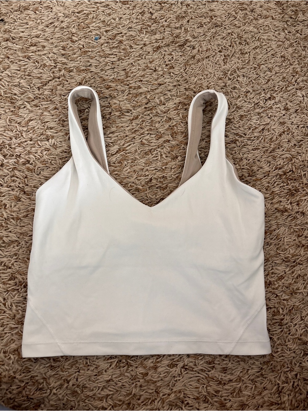 Align Tank Cropped White V-Neck